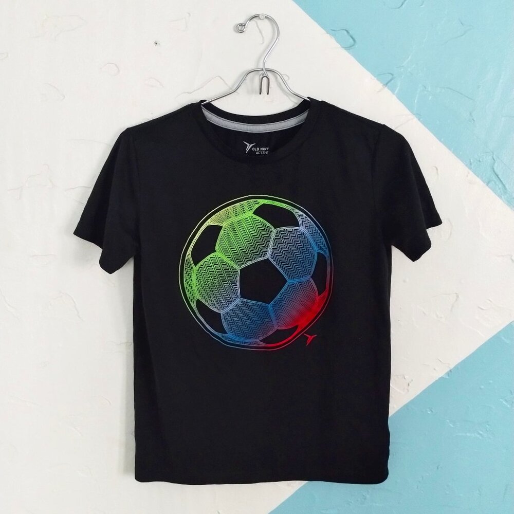 Old Navy Active Black Soccer Ball Shirt